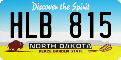 ND license plate HLB815