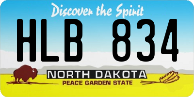 ND license plate HLB834