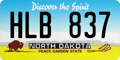 ND license plate HLB837