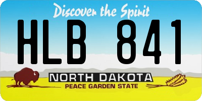 ND license plate HLB841
