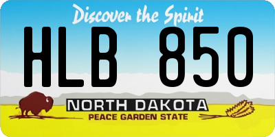 ND license plate HLB850