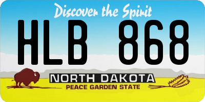 ND license plate HLB868