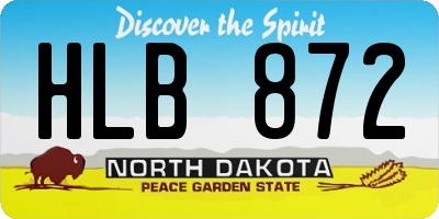 ND license plate HLB872