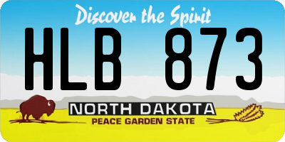ND license plate HLB873
