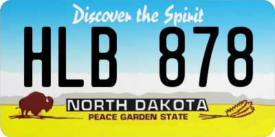 ND license plate HLB878