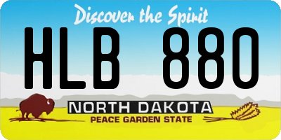 ND license plate HLB880