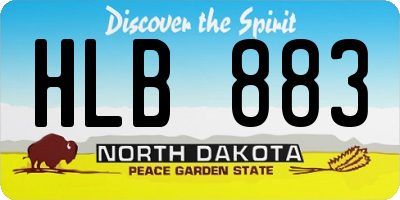 ND license plate HLB883