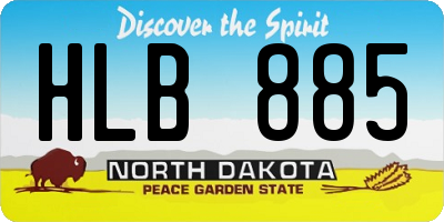 ND license plate HLB885