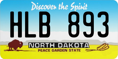 ND license plate HLB893