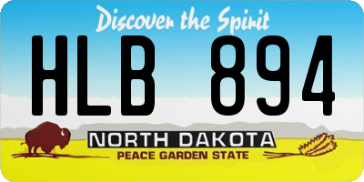 ND license plate HLB894