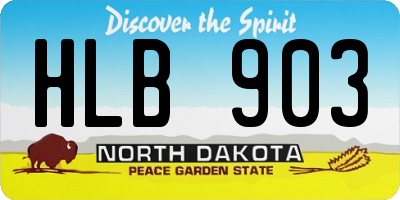 ND license plate HLB903