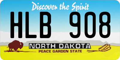 ND license plate HLB908