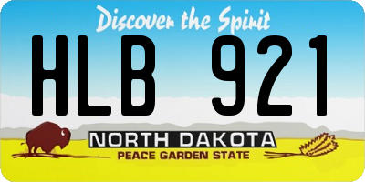 ND license plate HLB921