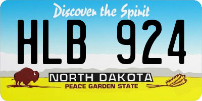 ND license plate HLB924
