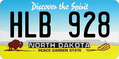 ND license plate HLB928