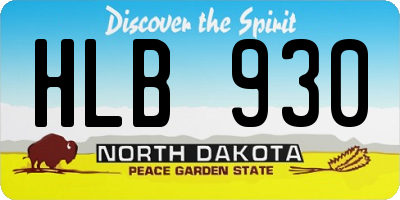 ND license plate HLB930