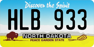 ND license plate HLB933
