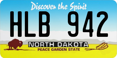 ND license plate HLB942