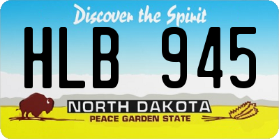 ND license plate HLB945