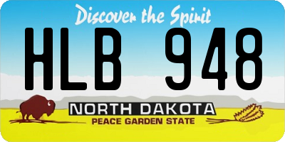 ND license plate HLB948