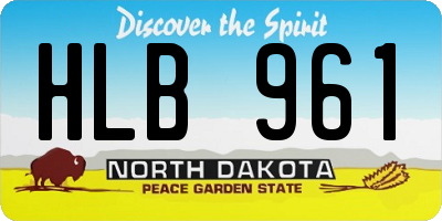 ND license plate HLB961