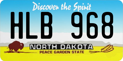 ND license plate HLB968
