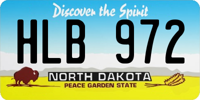 ND license plate HLB972