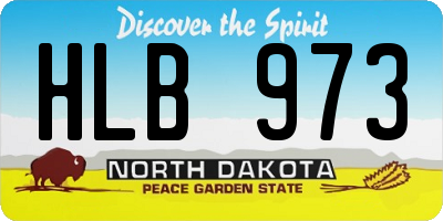 ND license plate HLB973