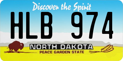 ND license plate HLB974