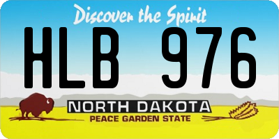 ND license plate HLB976
