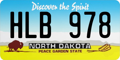 ND license plate HLB978