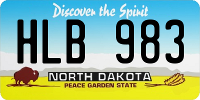 ND license plate HLB983