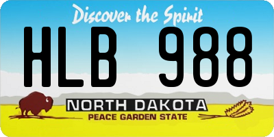 ND license plate HLB988
