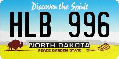 ND license plate HLB996