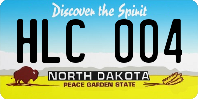 ND license plate HLC004