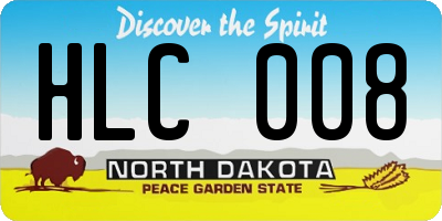 ND license plate HLC008