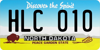 ND license plate HLC010