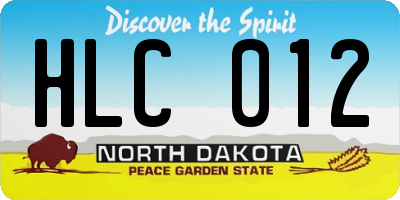 ND license plate HLC012