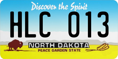 ND license plate HLC013