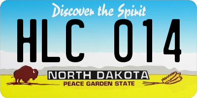 ND license plate HLC014