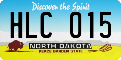 ND license plate HLC015