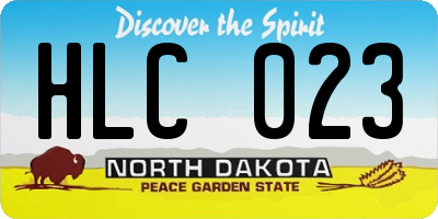 ND license plate HLC023