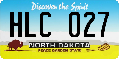 ND license plate HLC027