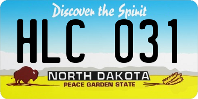 ND license plate HLC031