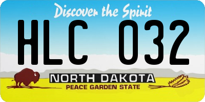 ND license plate HLC032
