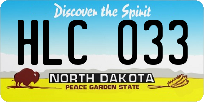 ND license plate HLC033