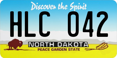 ND license plate HLC042