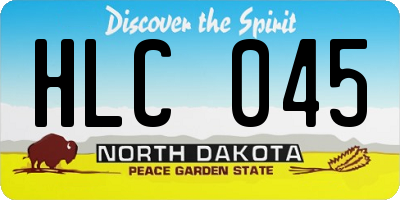 ND license plate HLC045