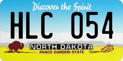 ND license plate HLC054