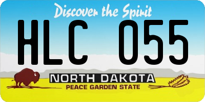 ND license plate HLC055